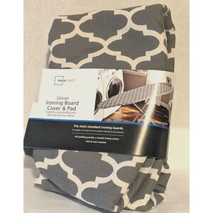 Mainstays Deluxe Ironing Board Cover & Pad Fits Most Grey Lattice NEW